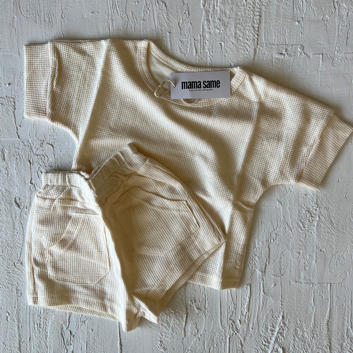 Kids Summer Waffle Set- Cream - mamasame