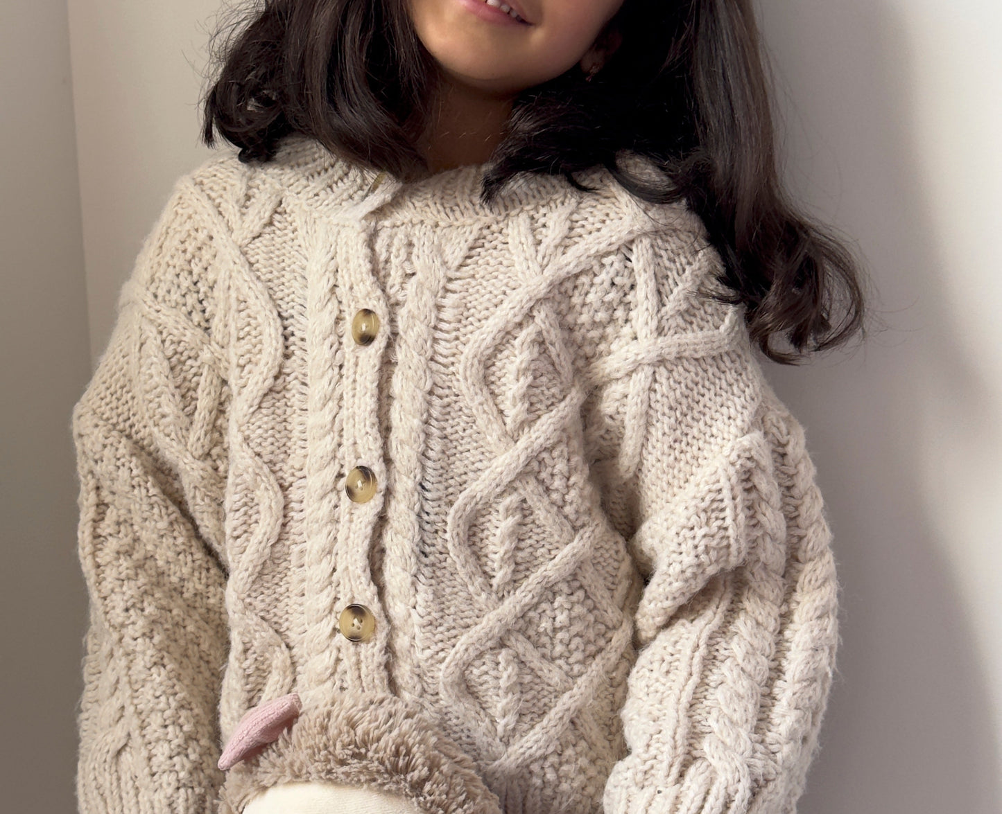 Cream Wool Knitted Jacket