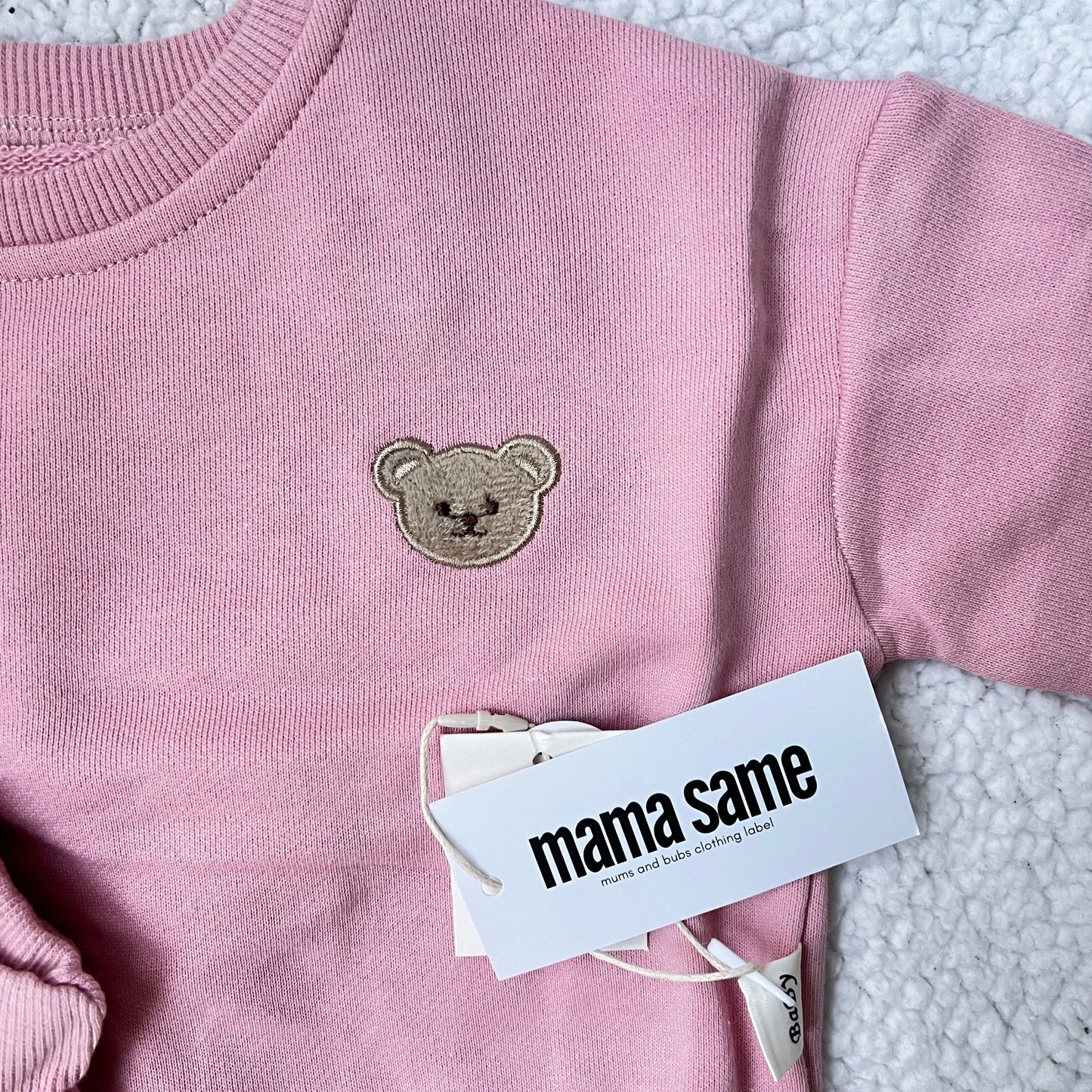 Teddy Logo Set- Baby Pink - mamasame