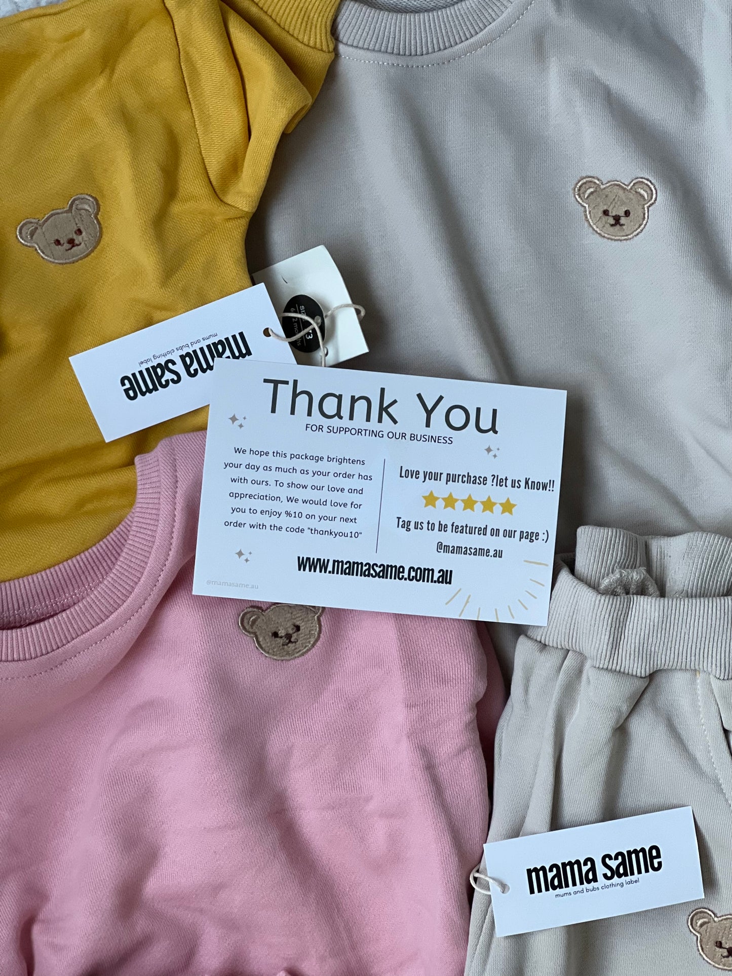 Teddy Logo Set- Baby Pink - mamasame