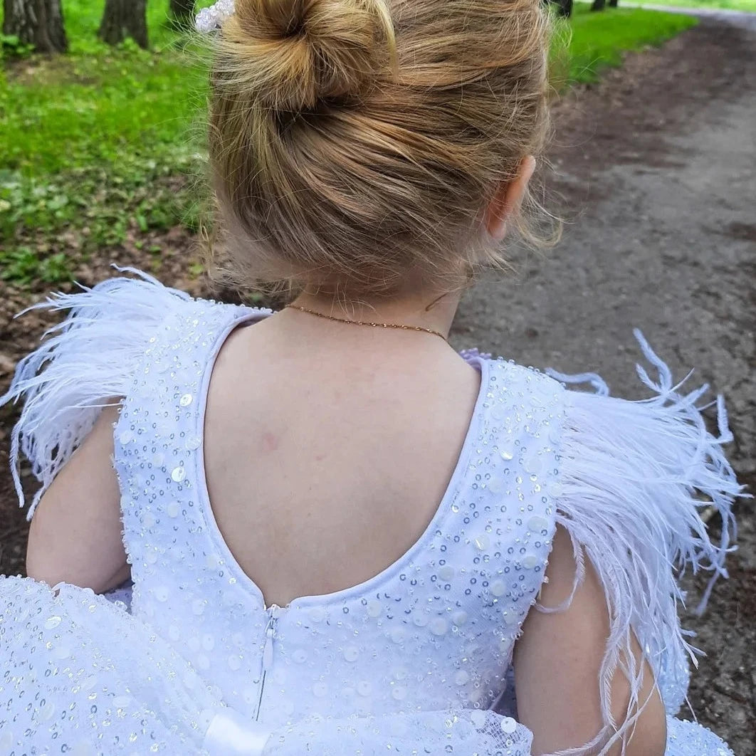 MisSparkles Flower Girl Dress - White - mamasame