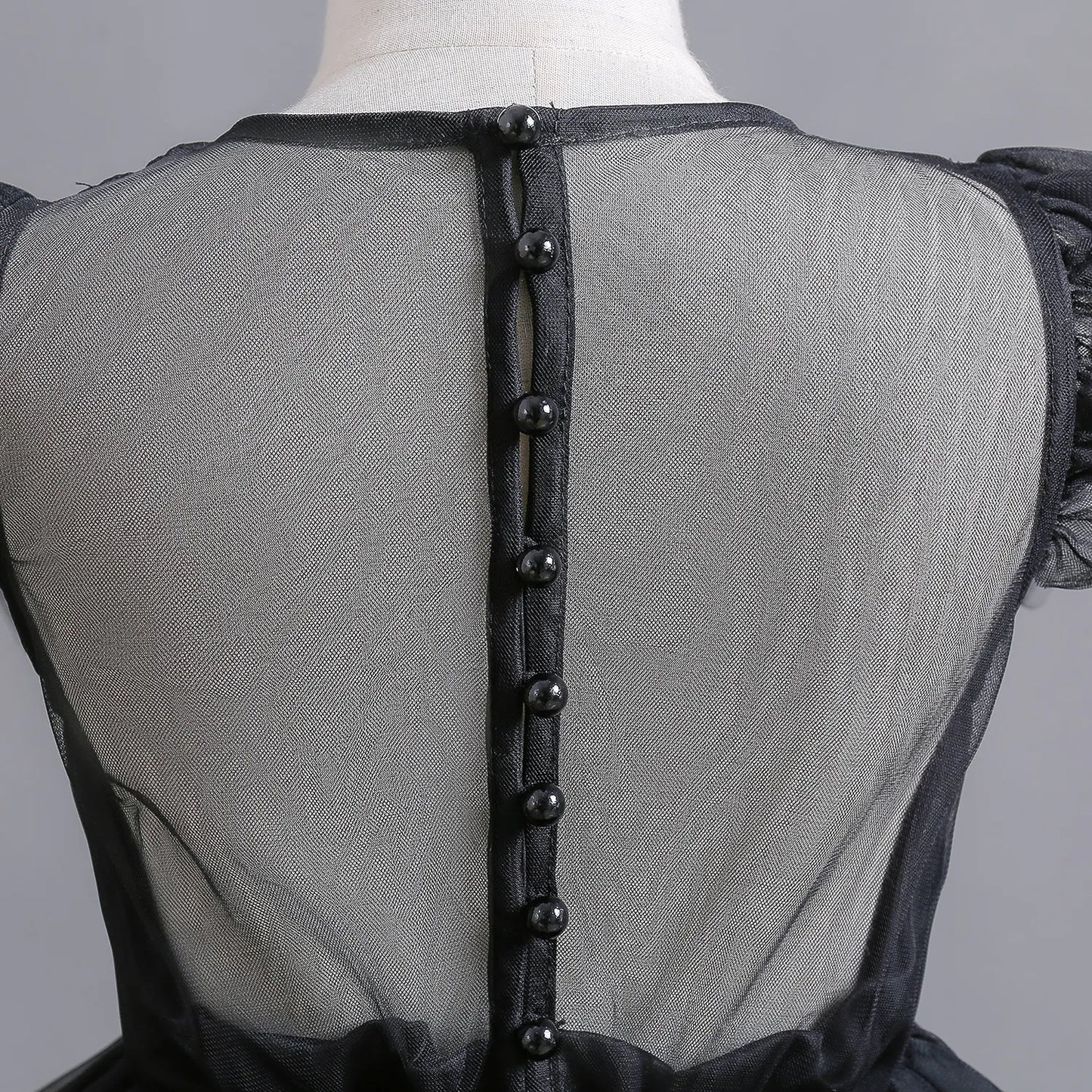 Black Swan Tulle Lace Back Dress - mamasame