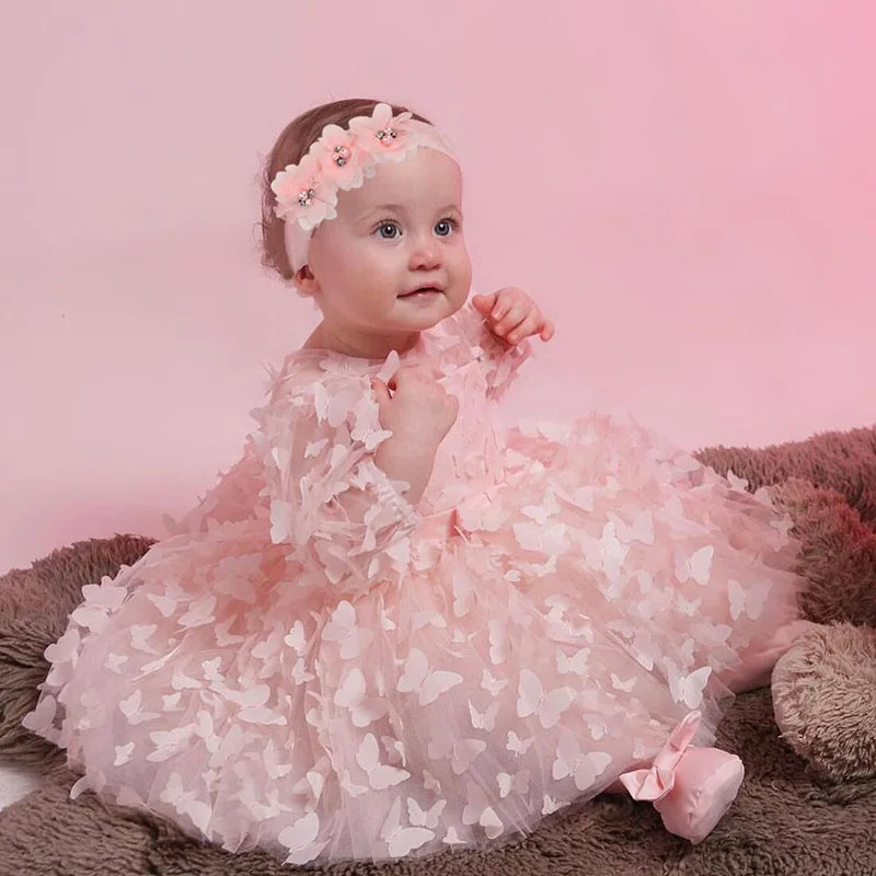 Butterfly Princess Dress- Pink - mamasame