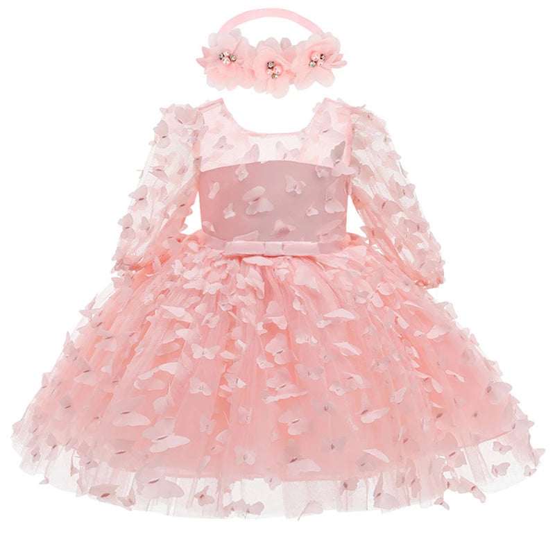 Butterfly Princess Dress- Pink - mamasame
