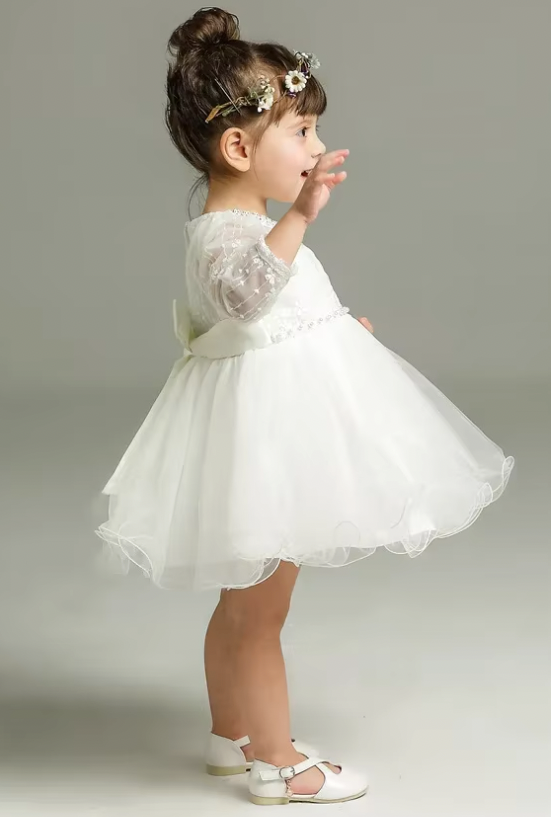 Elegant Embroidered Tulle Princess Dress - mamasame