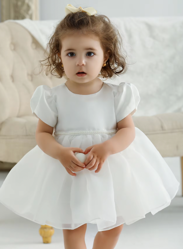 Charming Satin Princess Dress for Baby Girls - mamasame