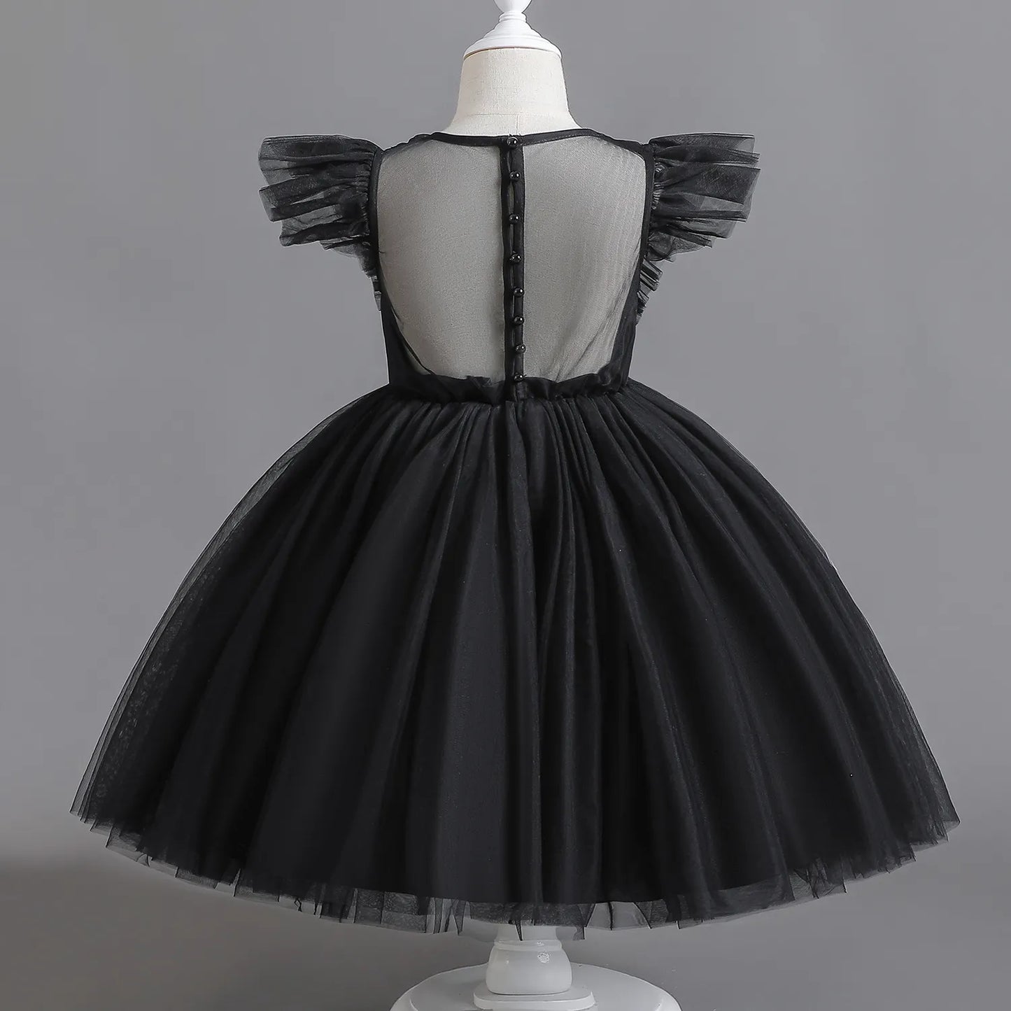 Black Swan Tulle Lace Back Dress - mamasame