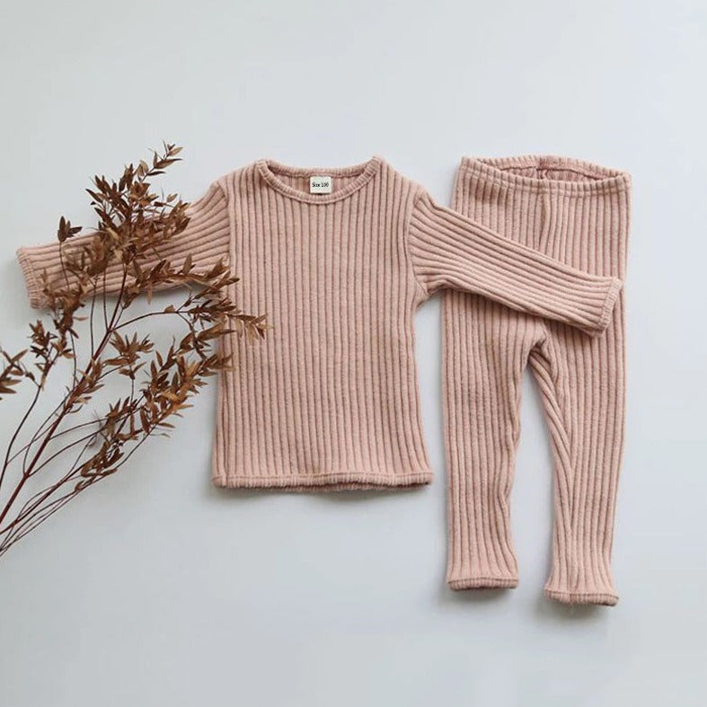 Ribbed Set- Dusty Pink