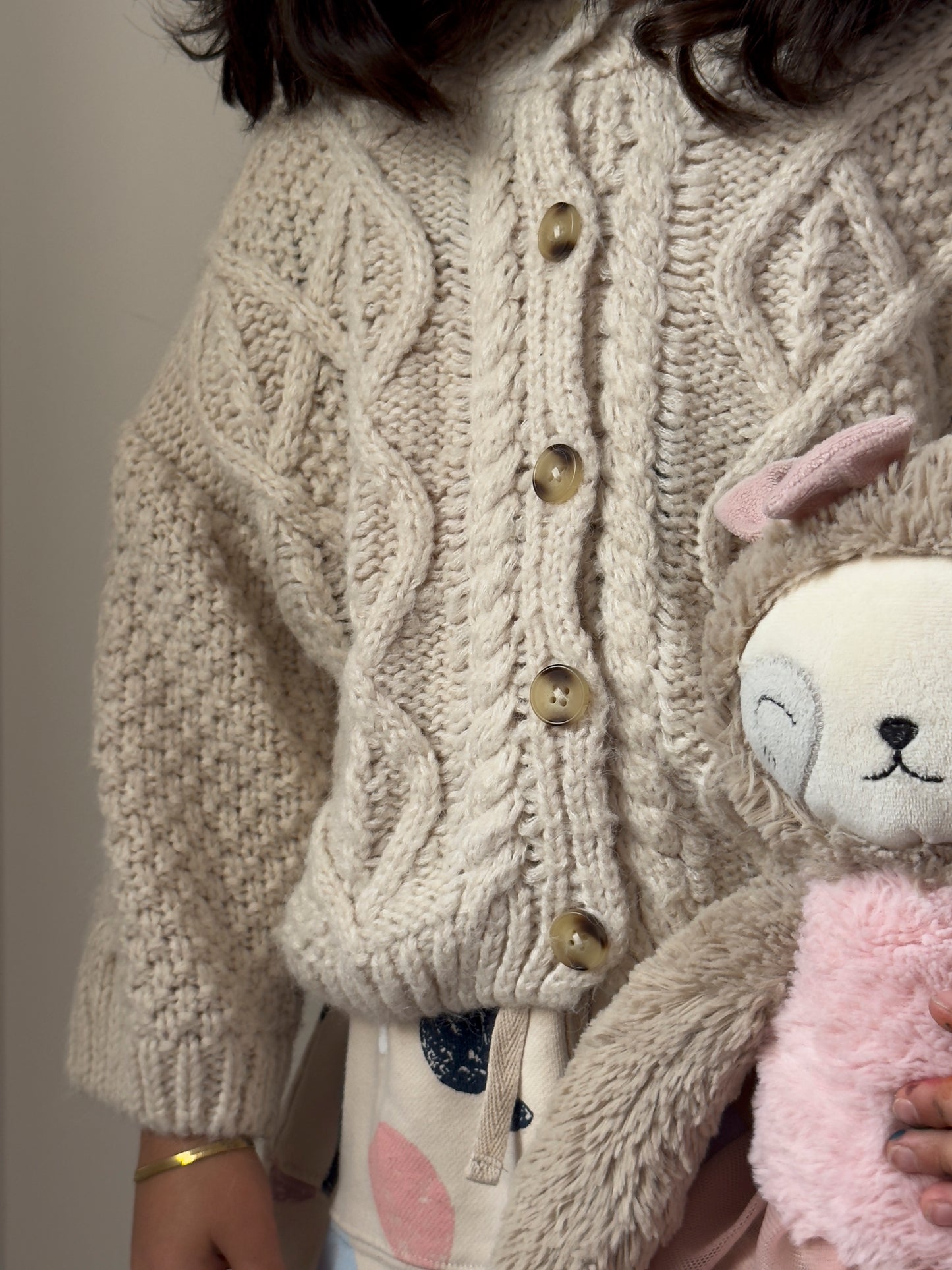 Cream Wool Knitted Jacket