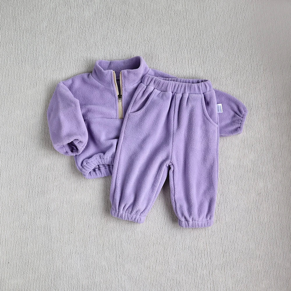 Kids Winter Fleece Set- Lavender