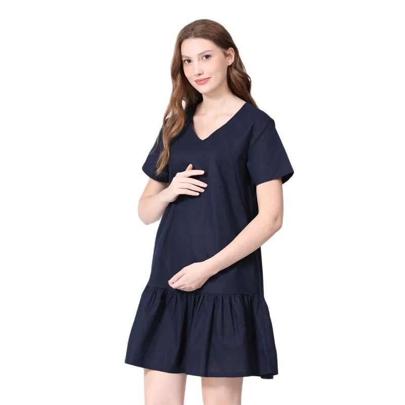 Summer Nursing Dress - Navy
