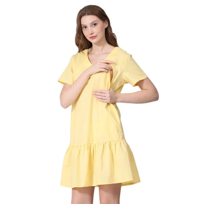 Summer Nursing Dress - Yellow