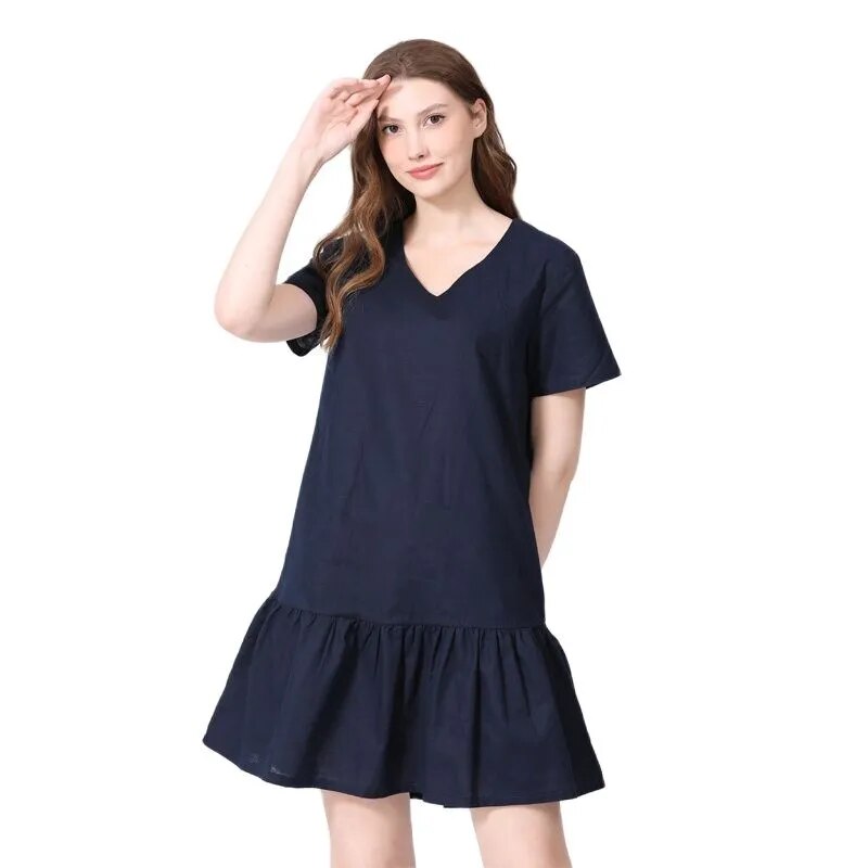 Summer Nursing Dress - Navy