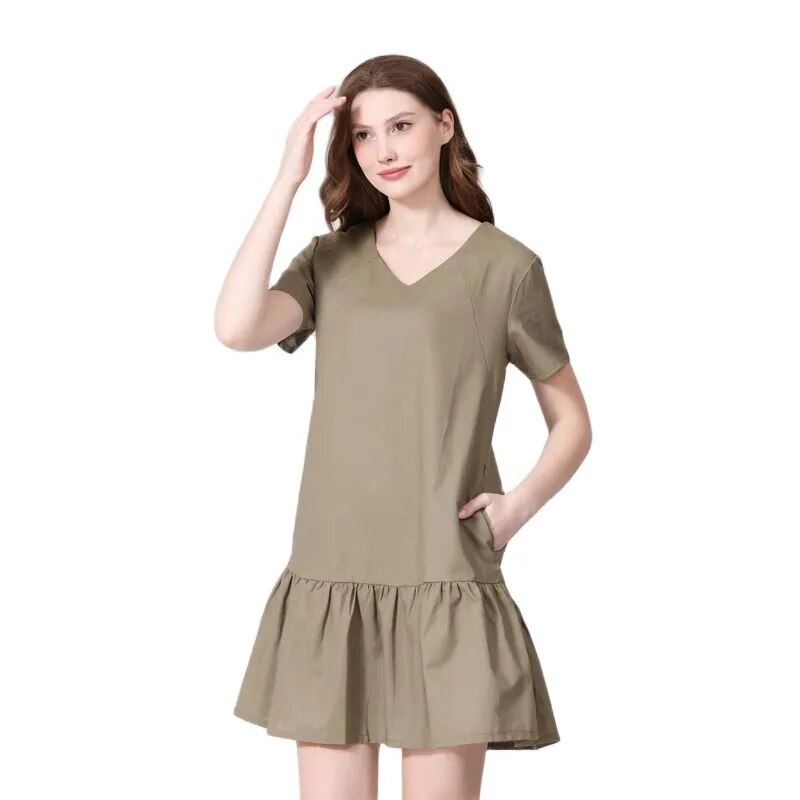 Summer Nursing Dress - Olive