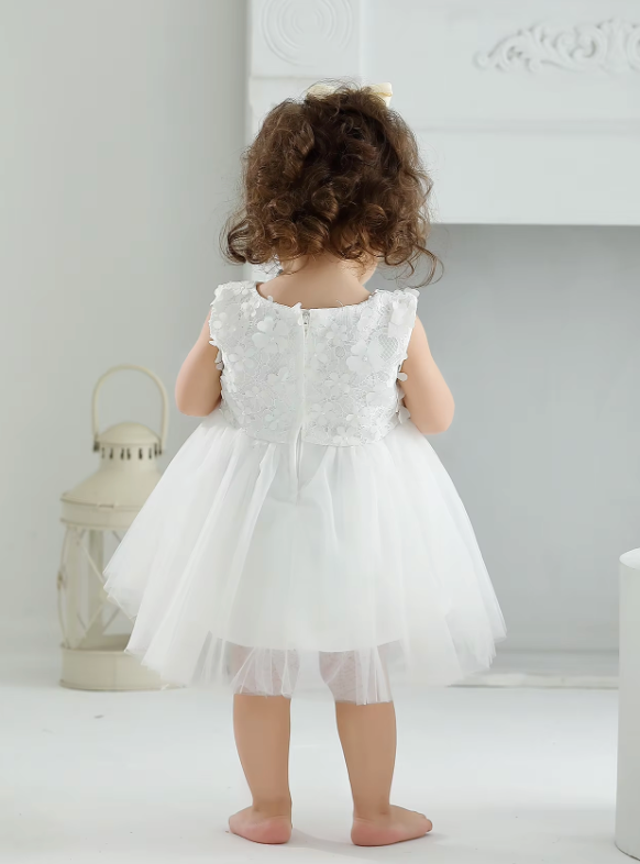 Elegant White Christening Dress for Baby Girls (12-18 Months) | Baptism & Birthday Gown